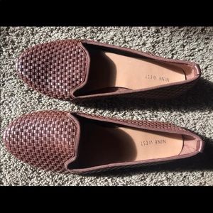 Nine West brown woven flats